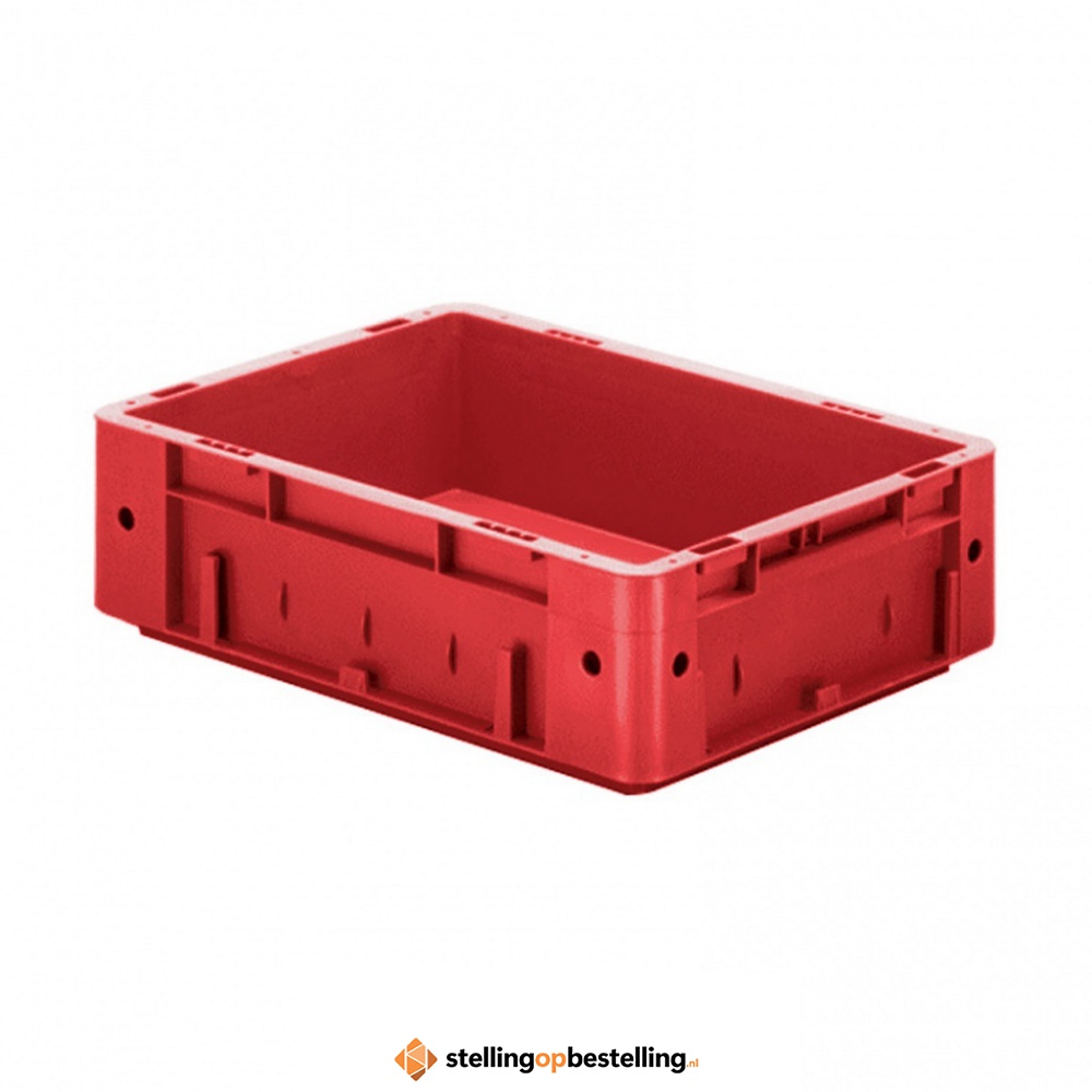 Zware transportkrat Euronorm plastic bak, krat VTK0 400x300x120 rood