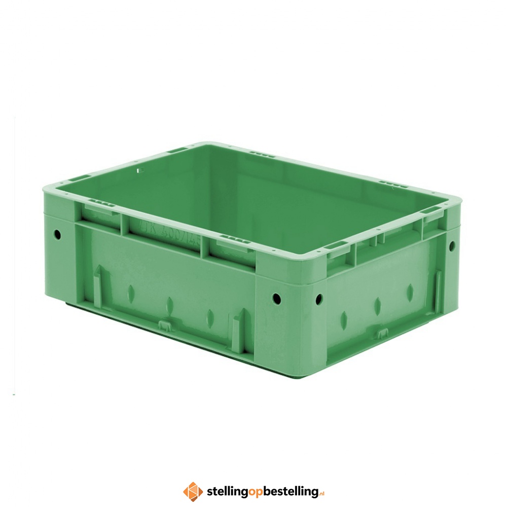 Zware transportkrat Euronorm plastic bak, krat VTK0 400x300x145 groen
