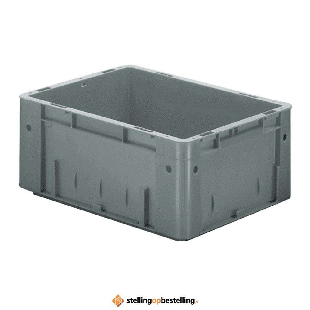 Zware transportkrat Euronorm plastic bak, krat VTK0 400x300x175 grijs