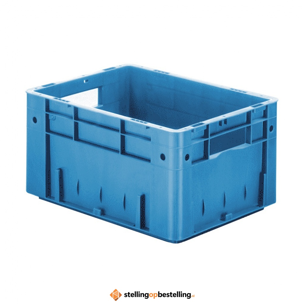 Zware transportkrat Euronorm plastic bak, krat VTK0 400x300x210 blauw