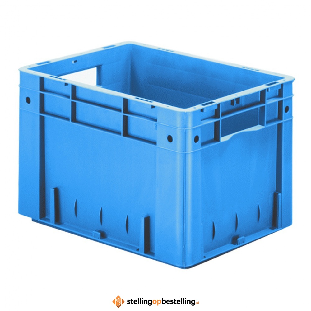Zware transportkrat Euronorm plastic bak, krat VTK0 400x300x270 blauw