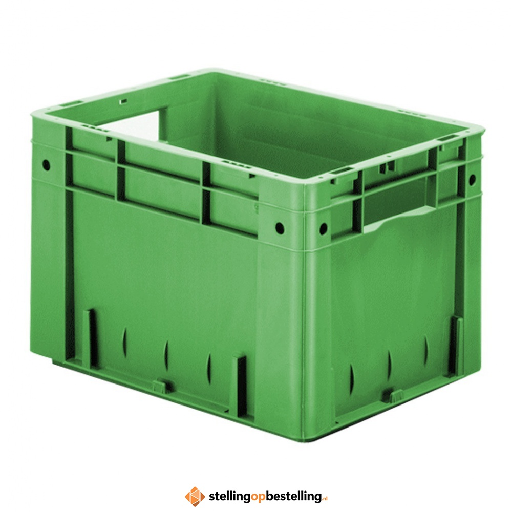 Zware transportkrat Euronorm plastic bak, krat VTK0 400x300x270 groen