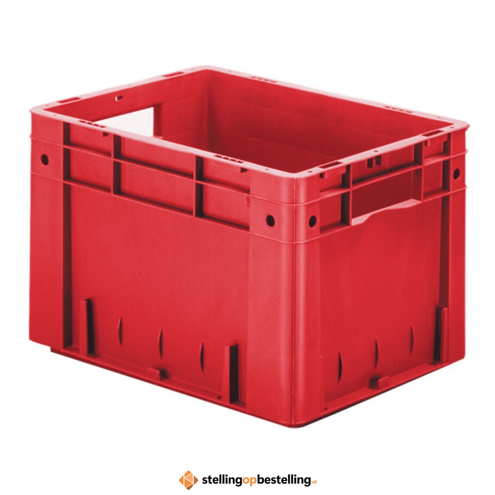 Zware transportkrat Euronorm plastic bak, krat VTK0 400x300x270 rood