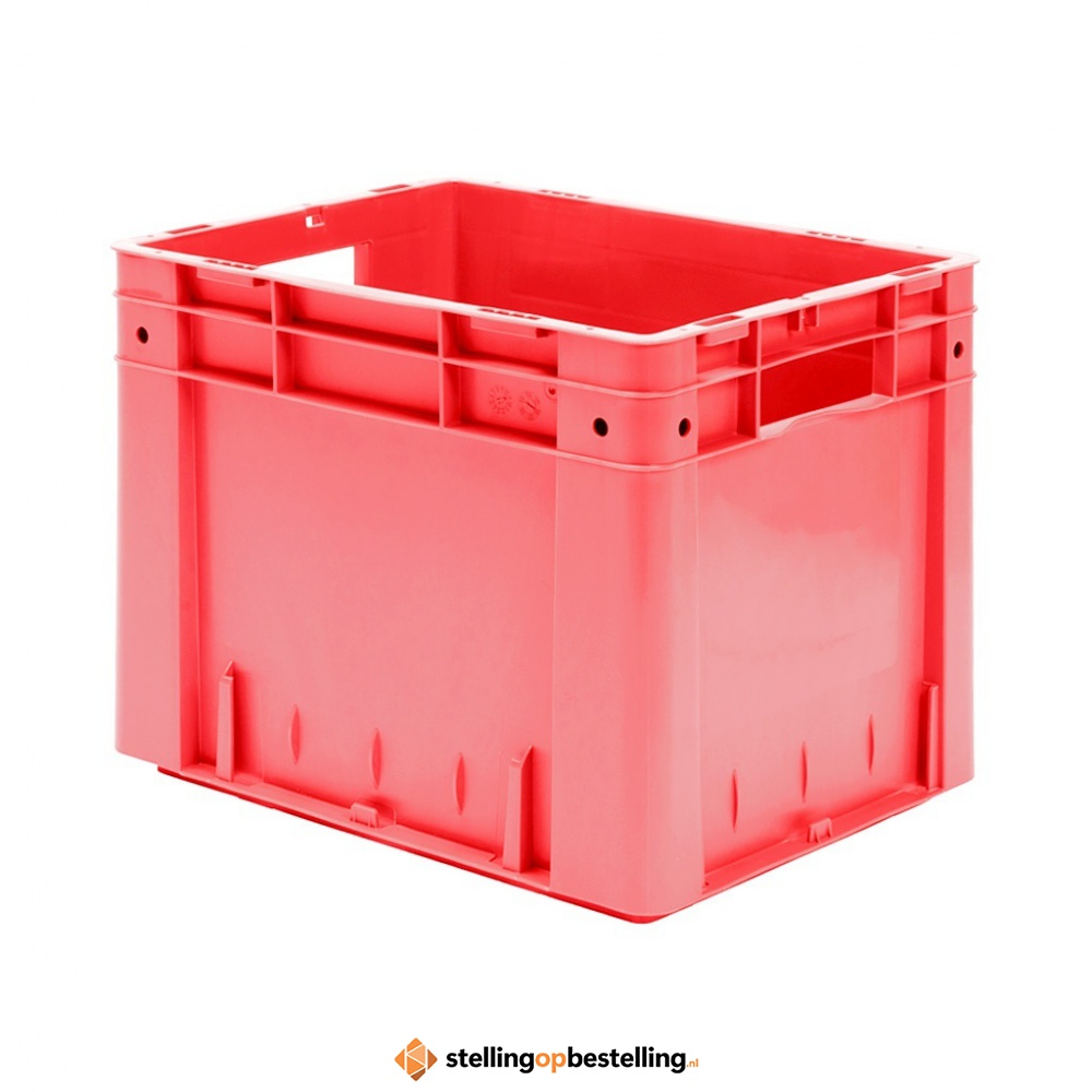 Zware transportkrat Euronorm plastic bak, krat VTK0 400x320x320 rood