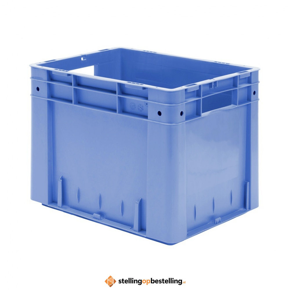 Zware transportkrat Euronorm plastic bak, krat VTK0 400x320x320 blauw