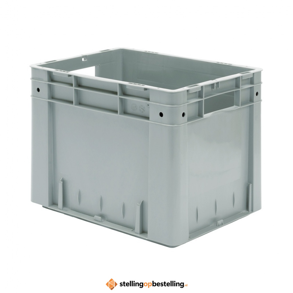 Zware transportkrat Euronorm plastic bak, krat VTK0 400x320x320 grijs
