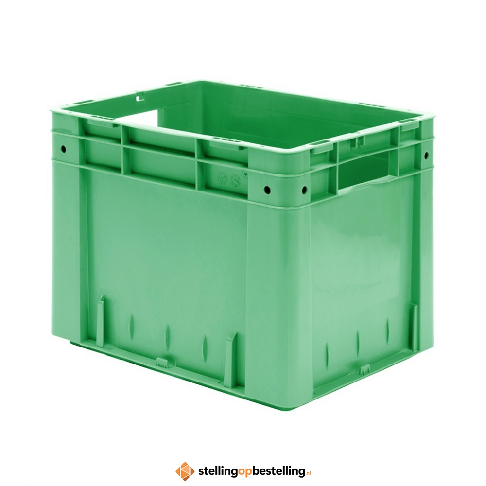 Zware transportkrat Euronorm plastic bak, krat VTK0 400x320x320 groen