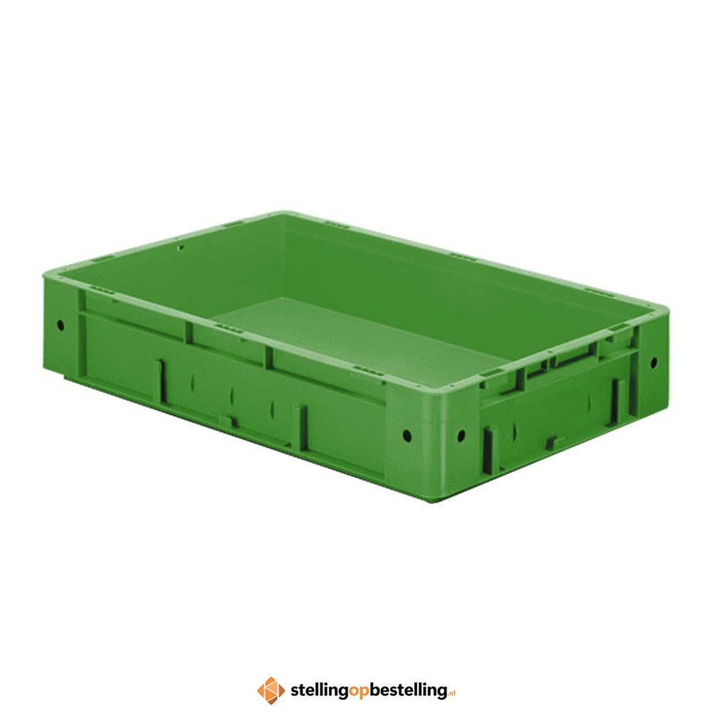 Zware transportkrat Euronorm plastic bak, krat VTK0 600x400x120 groen