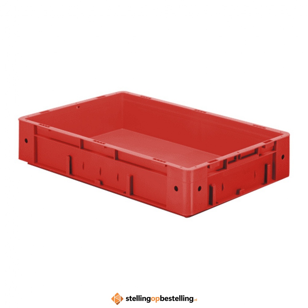 Zware transportkrat Euronorm plastic bak, krat VTK0 600x400x120 rood