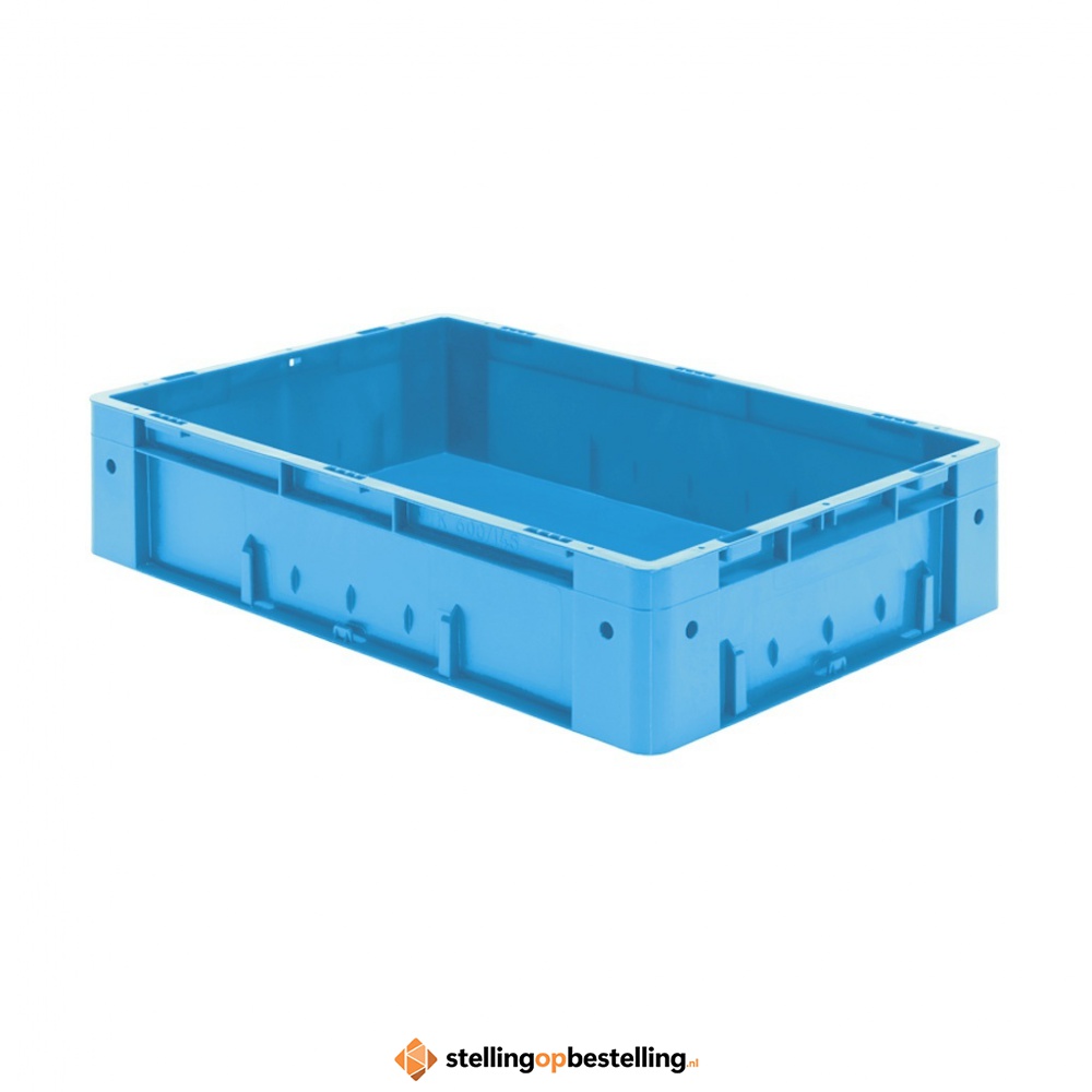 Zware transportkrat Euronorm plastic bak, krat VTK0 600x400x145 blauw