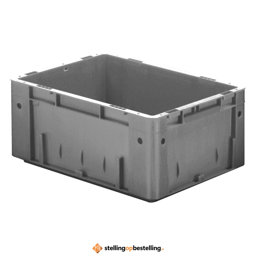 Zware transportkrat Euronorm plastic bak, krat VTK0 600x400x175 grijs