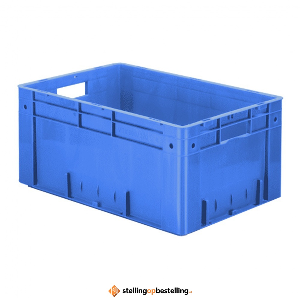 Zware transportkrat Euronorm plastic bak, krat VTK0 600x400x270 blauw
