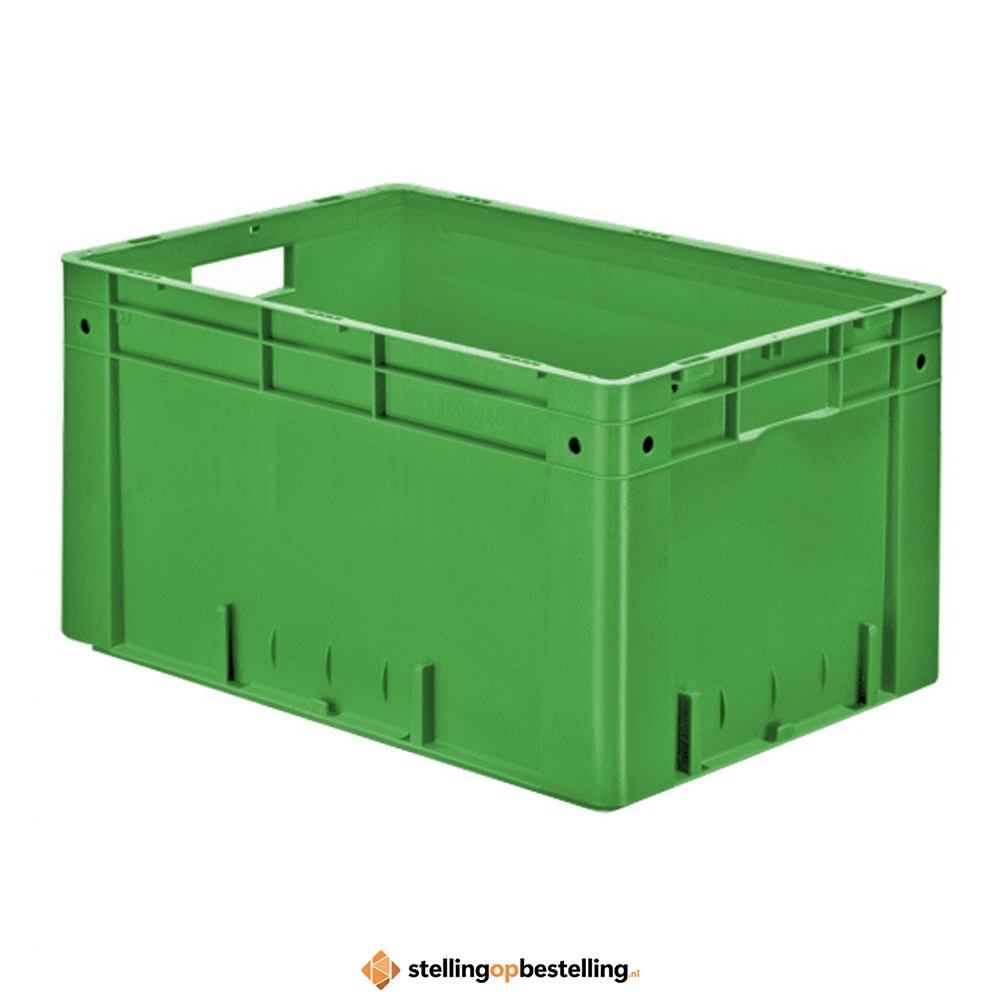 Zware transportkrat Euronorm plastic bak, krat VTK0 600x400x320 groen