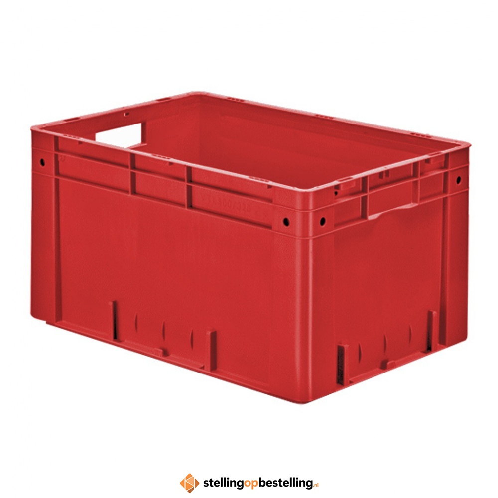 Zware transportkrat Euronorm plastic bak, krat VTK0 600x400x320 rood