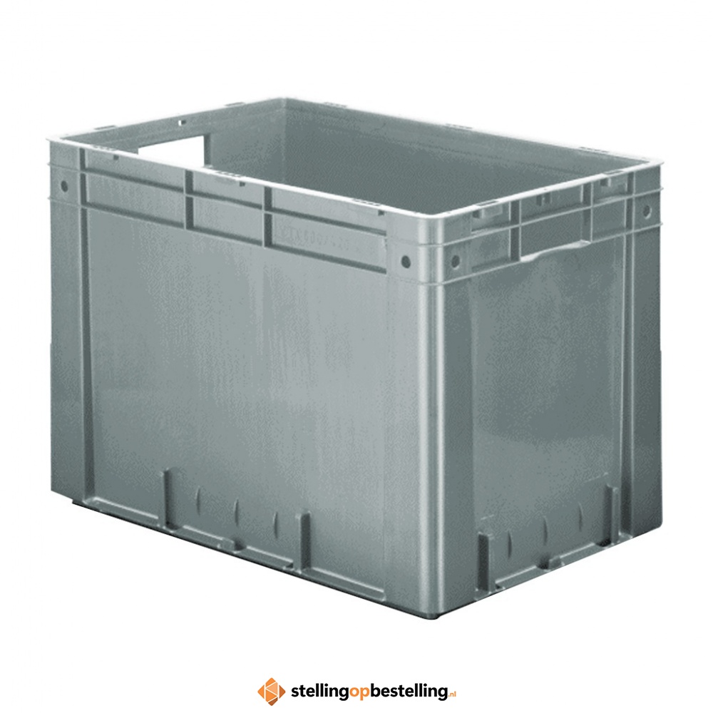Zware transportkrat Euronorm plastic bak, krat VTK0 600x400x420 grijs