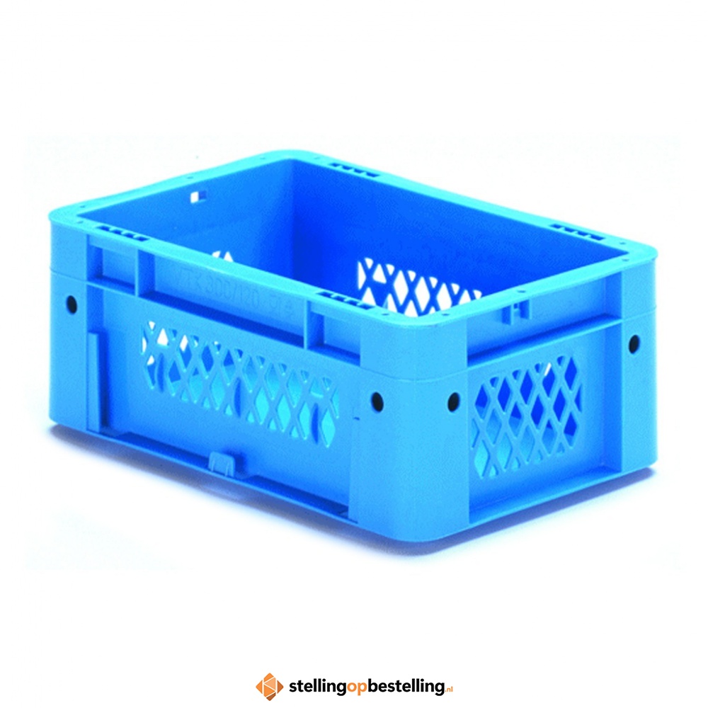 Zware transportkrat Euronorm plastic bak, krat VTK1 300x200x120 blauw