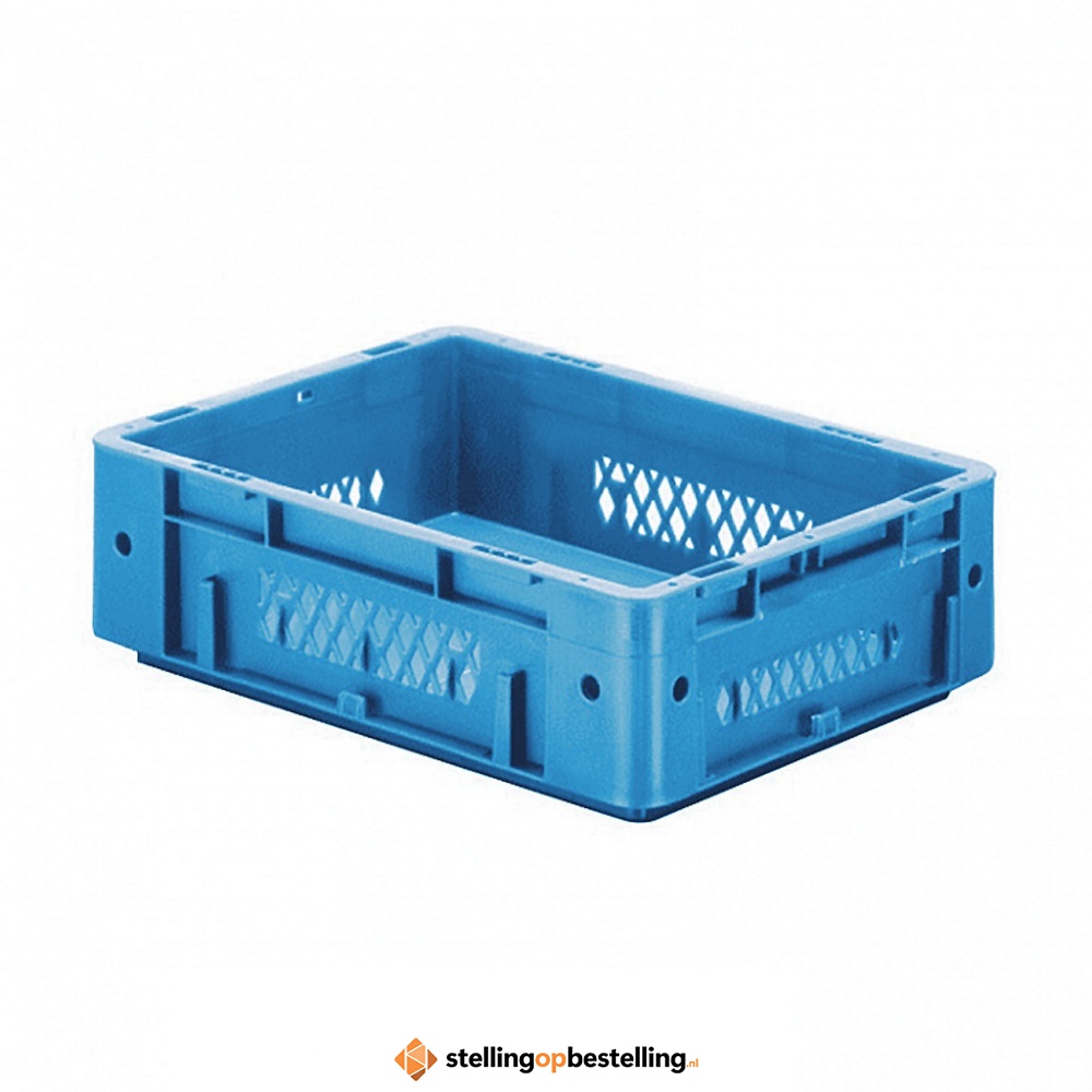 Zware transportkrat Euronorm plastic bak, krat VTK1 400x300x120 blauw