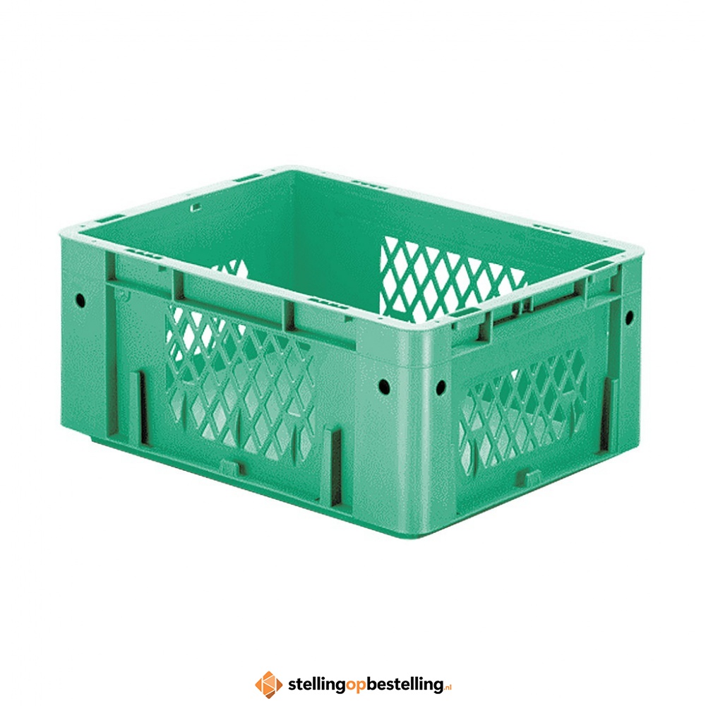 Zware transportkrat Euronorm plastic bak, krat VTK1 400x300x175 groen