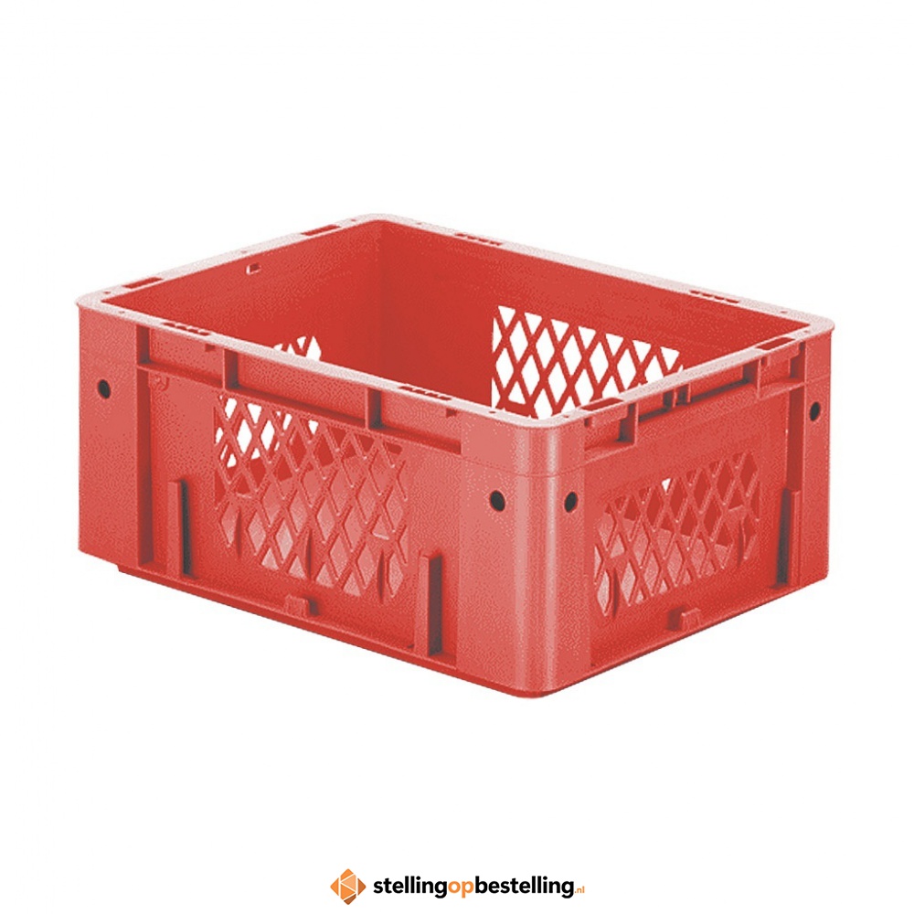 Zware transportkrat Euronorm plastic bak, krat VTK1 400x300x175 rood