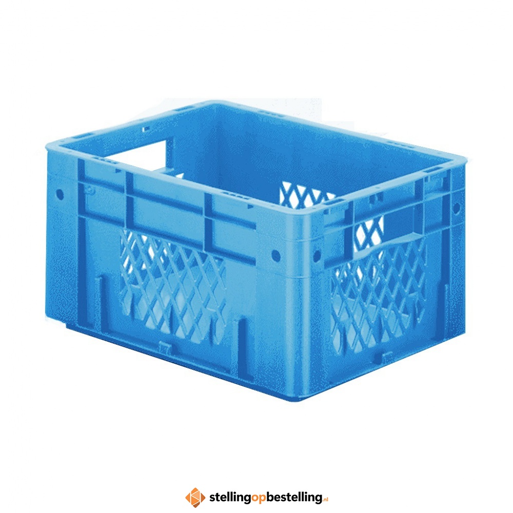 Zware transportkrat Euronorm plastic bak, krat VTK1 400x300x210 blauw
