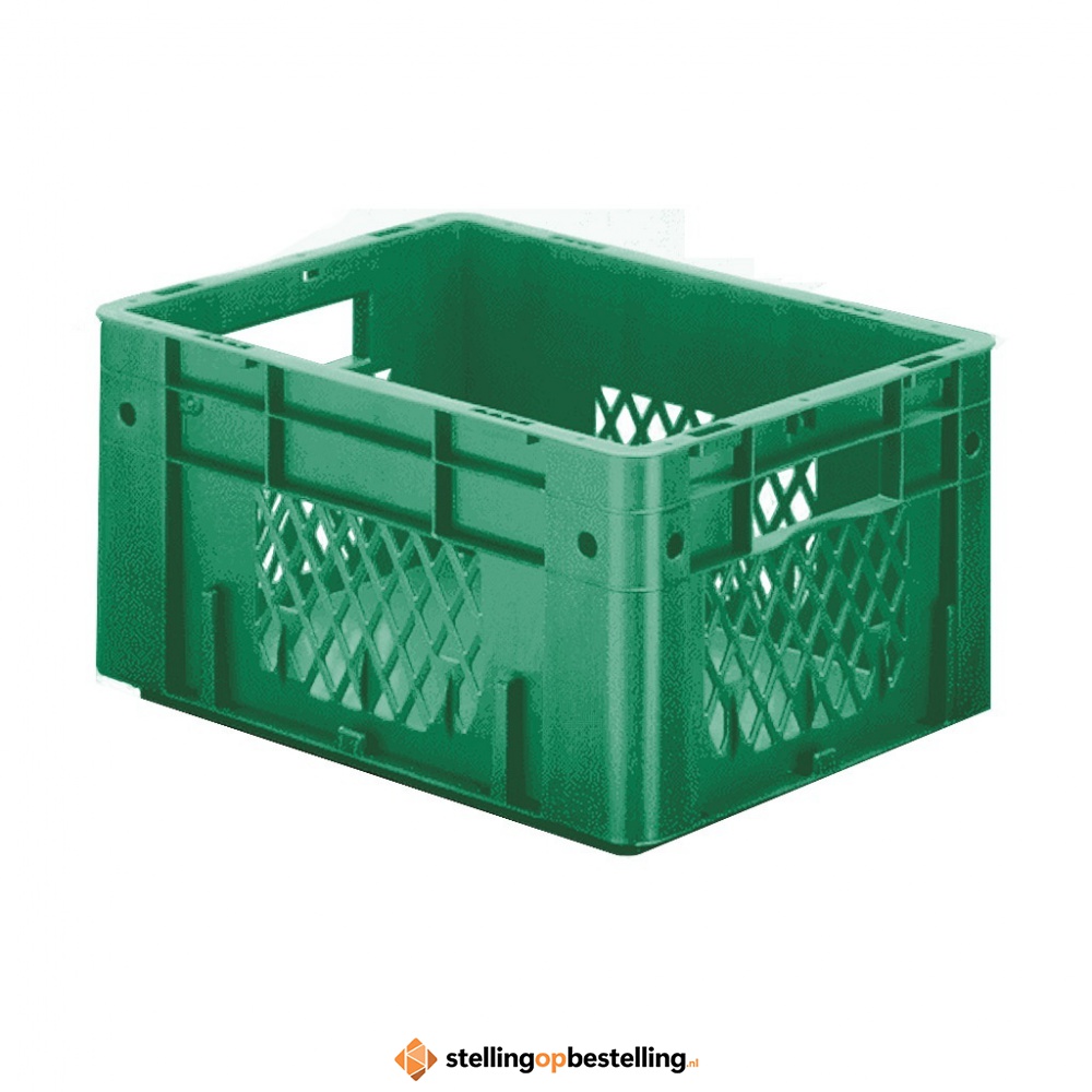 Zware transportkrat Euronorm plastic bak, krat VTK1 400x300x210 groen