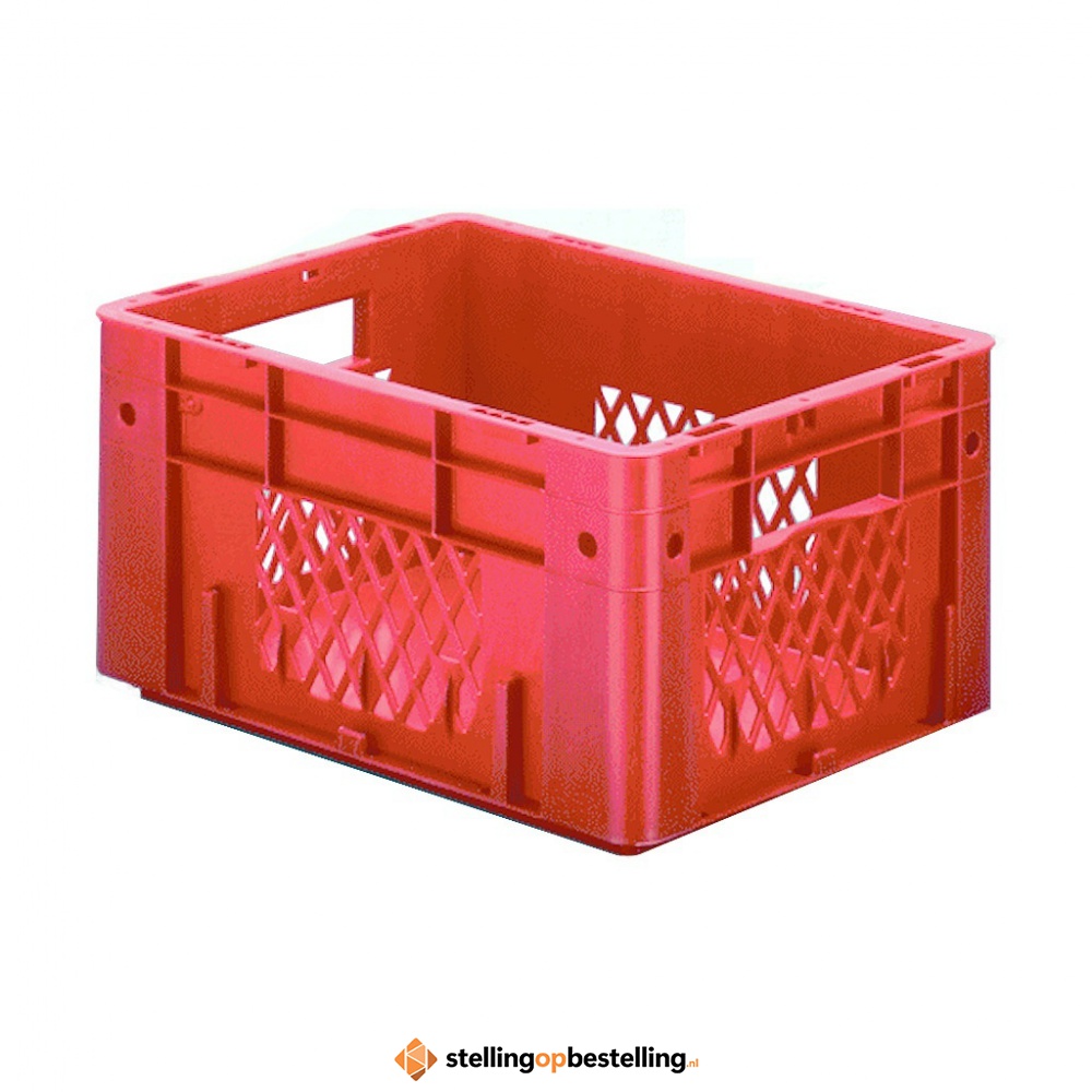 Zware transportkrat Euronorm plastic bak, krat VTK1 400x300x210 rood