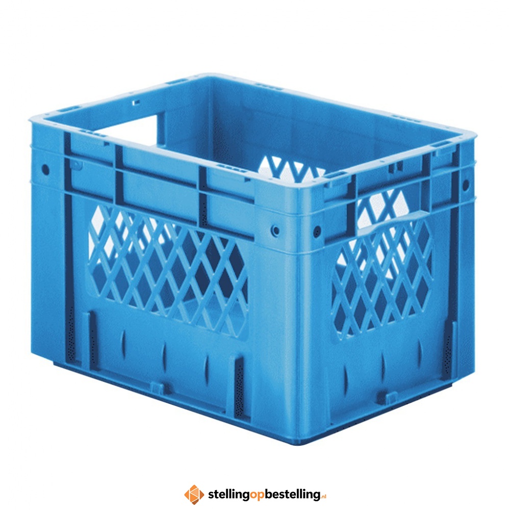 Zware transportkrat Euronorm plastic bak, krat VTK1 400x300x270 blauw