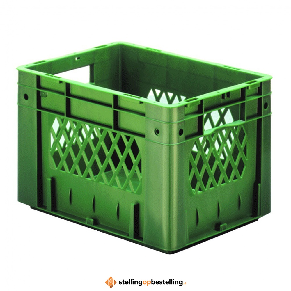 Zware transportkrat Euronorm plastic bak, krat VTK1 400x300x270 groen