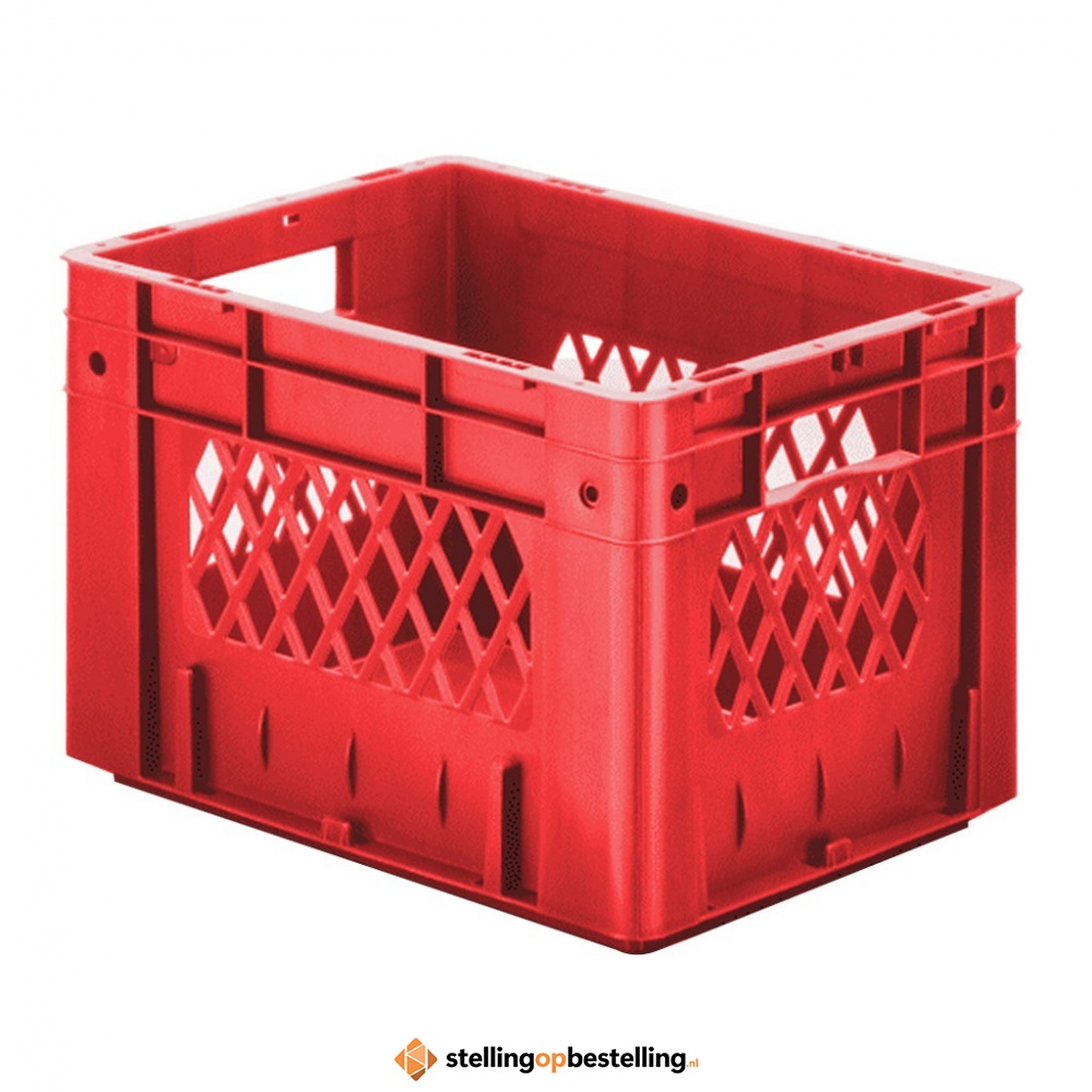 Zware transportkrat Euronorm plastic bak, krat VTK1 400x300x270 rood