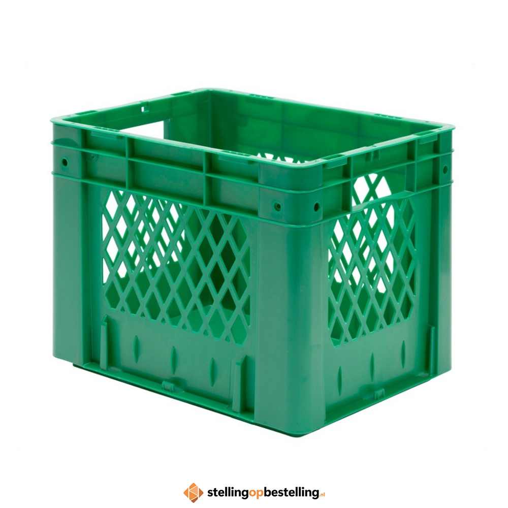 Zware transportkrat Euronorm plastic bak, krat VTK1 400x300x320 groen