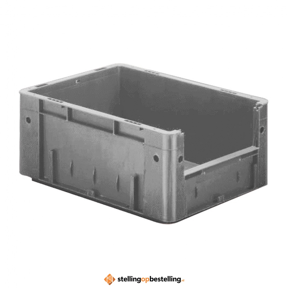 Zware transportkrat Euronorm plastic bak, krat VTK4 400x300x175 grijs