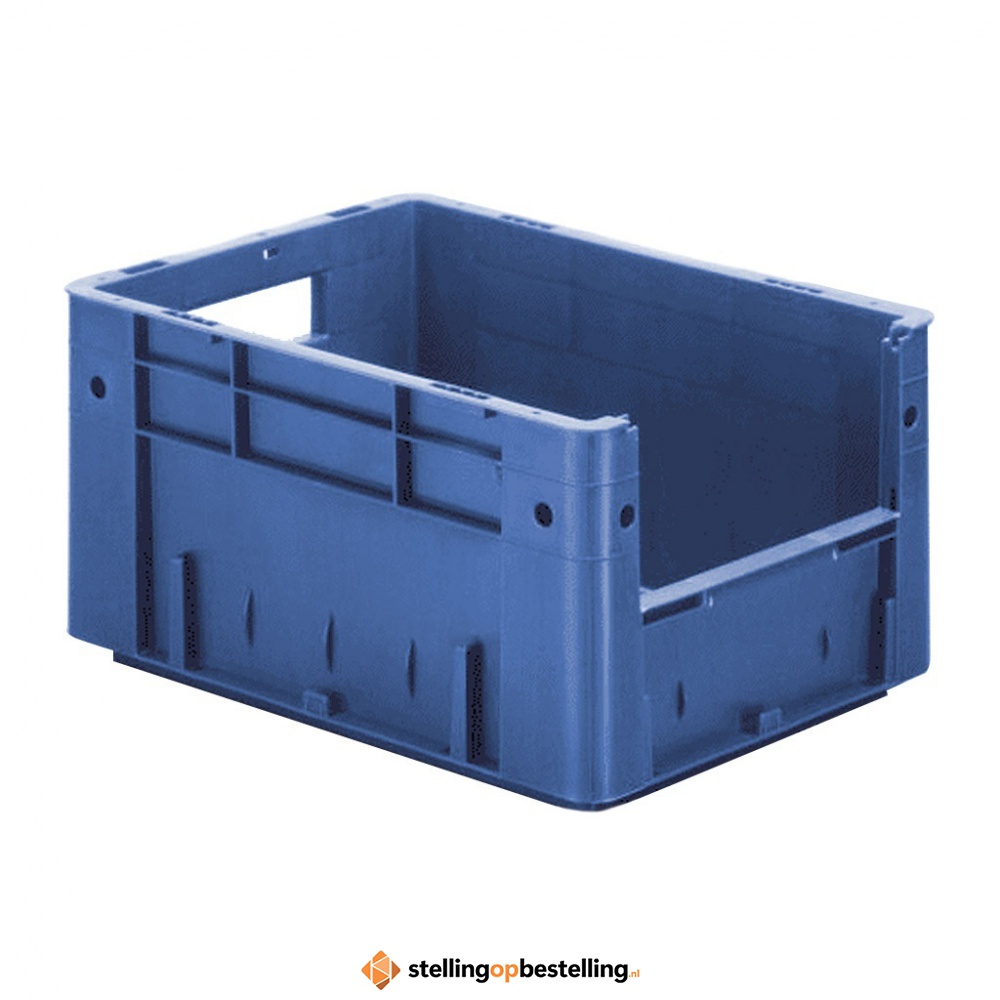 Zware transportkrat Euronorm plastic bak, krat VTK4 400x300x210 blauw