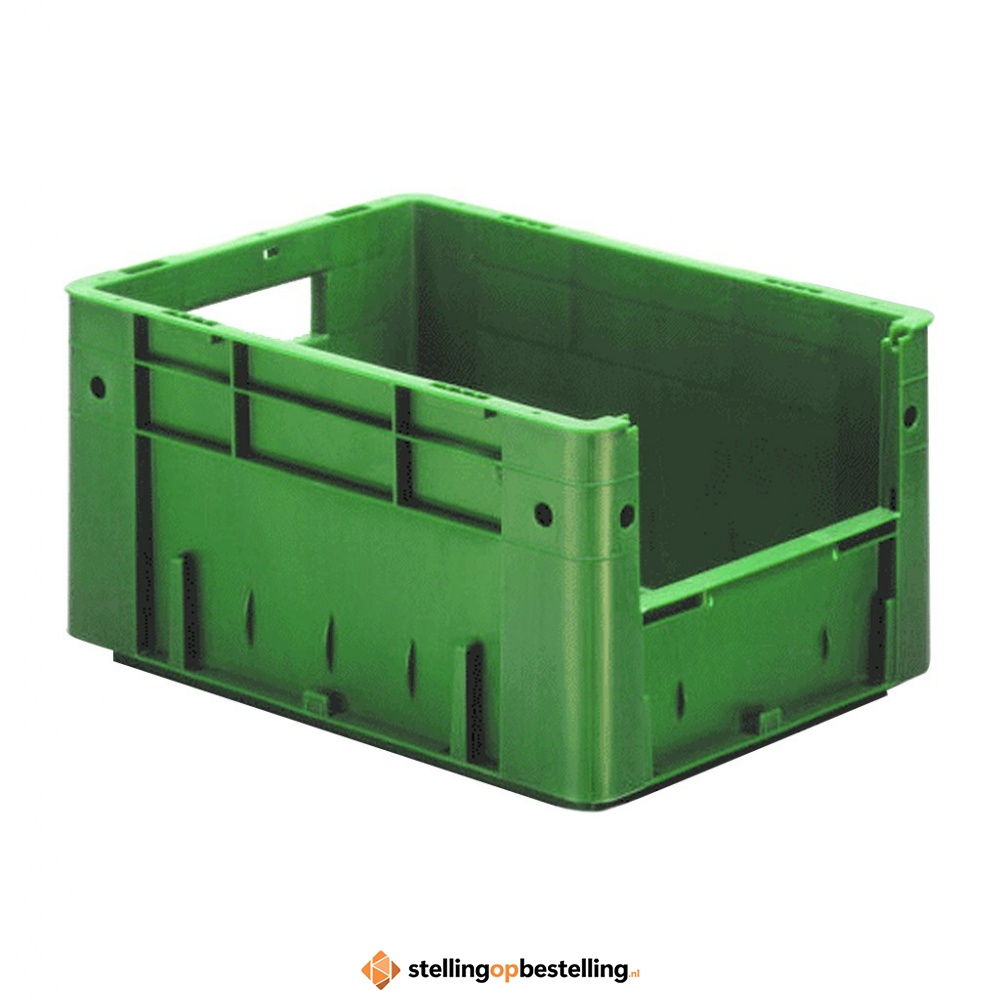 Zware transportkrat Euronorm plastic bak, krat VTK4 400x300x210 groen