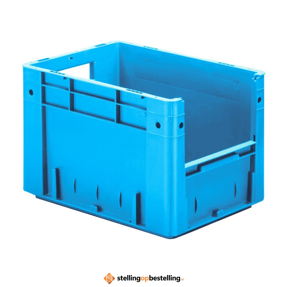 Zware transportkrat Euronorm plastic bak, krat VTK4 400x300x270 blauw