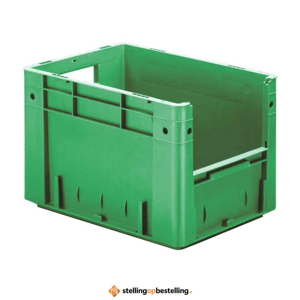 Zware transportkrat Euronorm plastic bak, krat VTK4 400x300x270 groen