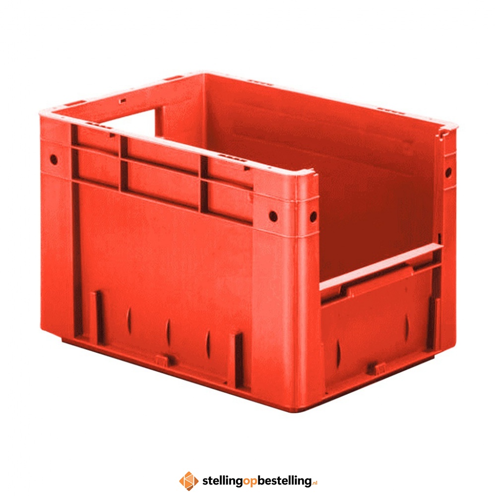 Zware transportkrat Euronorm plastic bak, krat VTK4 400x300x270 rood