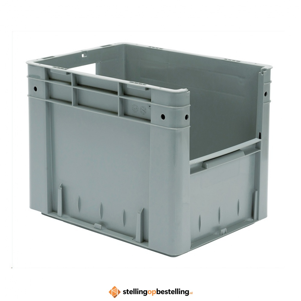 Zware transportkrat Euronorm plastic bak, krat VTK4 400x300x320 grijs