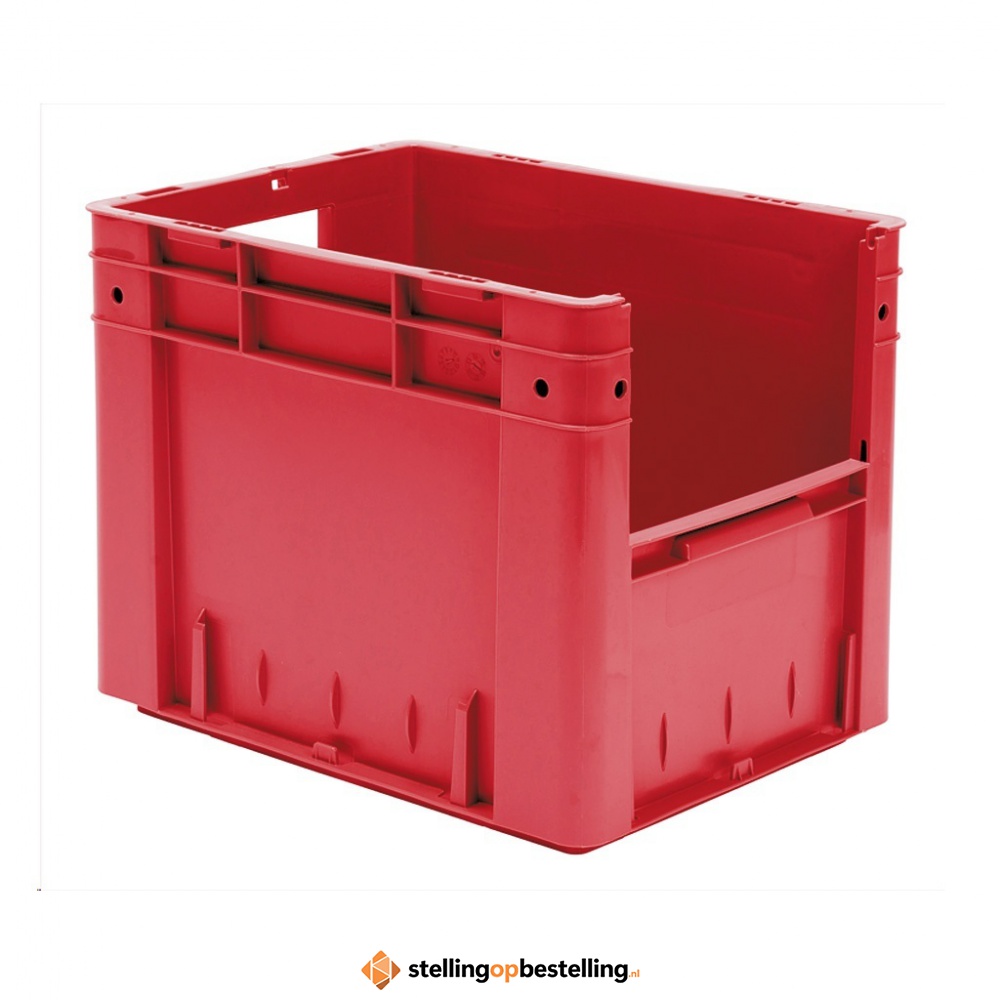 Zware transportkrat Euronorm plastic bak, krat VTK4 400x300x320 rood