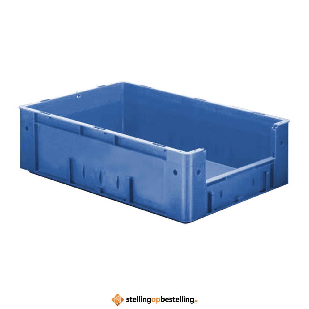 Zware transportkrat Euronorm plastic bak, krat VTK4 600x400x175 blauw