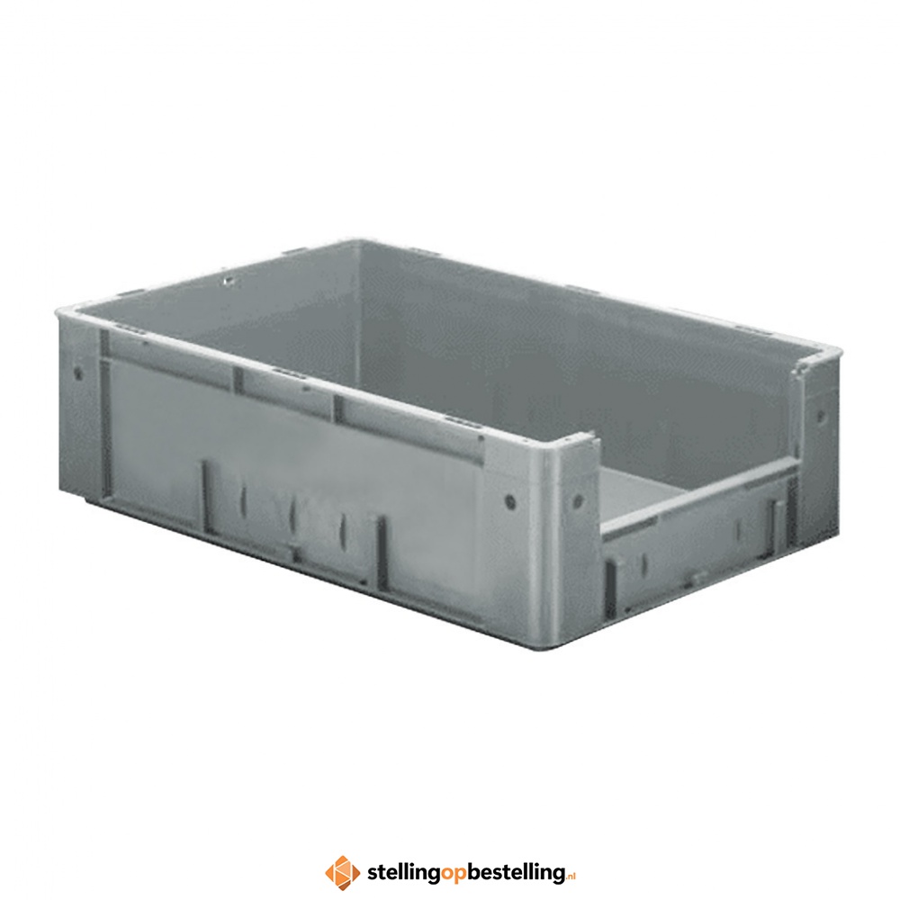 Zware transportkrat Euronorm plastic bak, krat VTK4 600x400x175 grijs