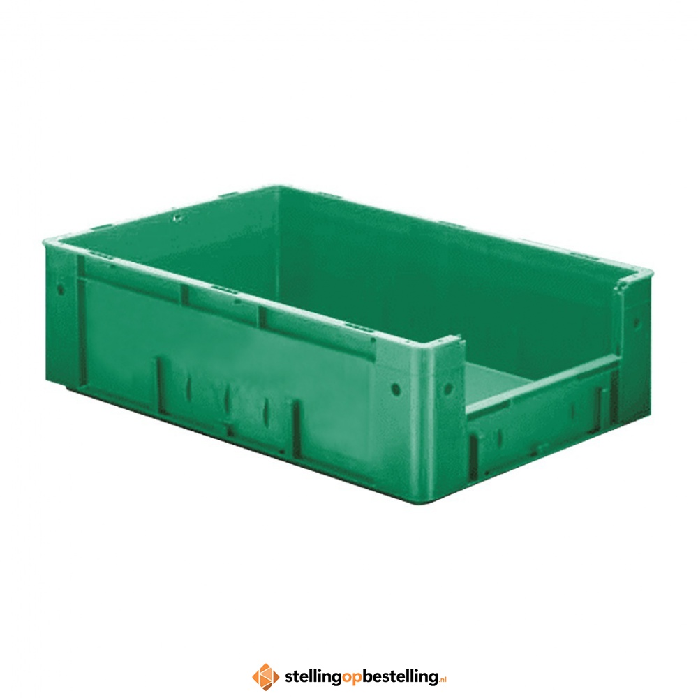 Zware transportkrat Euronorm plastic bak, krat VTK4 600x400x175 groen