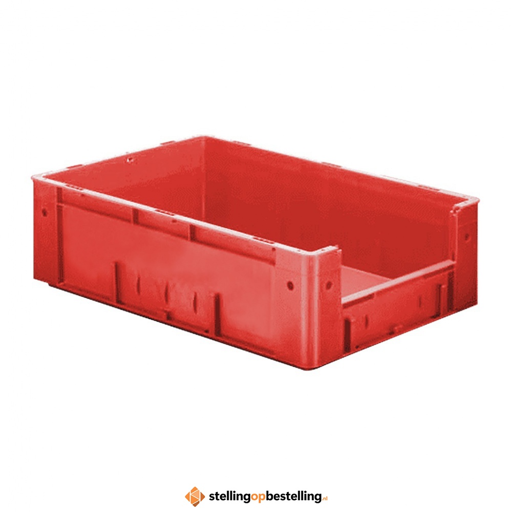 Zware transportkrat Euronorm plastic bak, krat VTK4 600x400x175 rood