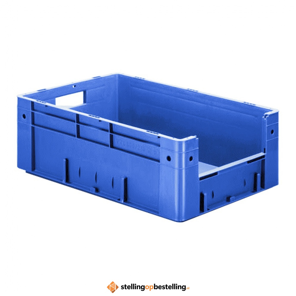 Zware transportkrat Euronorm plastic bak, krat VTK4 600x400x210 blauw