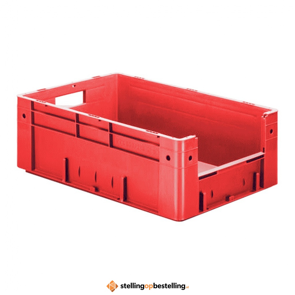 Zware transportkrat Euronorm plastic bak, krat VTK4 600x400x210 rood