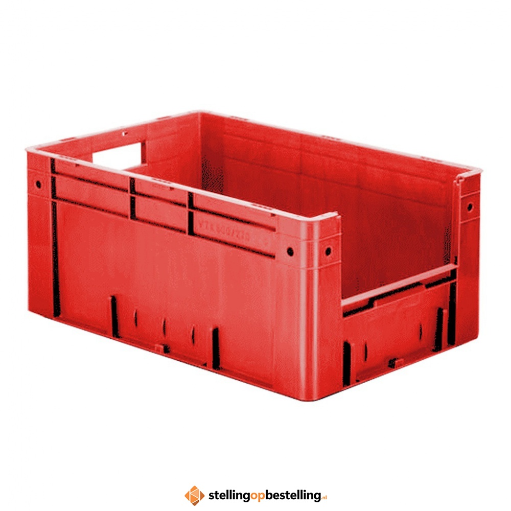 Zware transportkrat Euronorm plastic bak, krat VTK4 600x400x270 rood