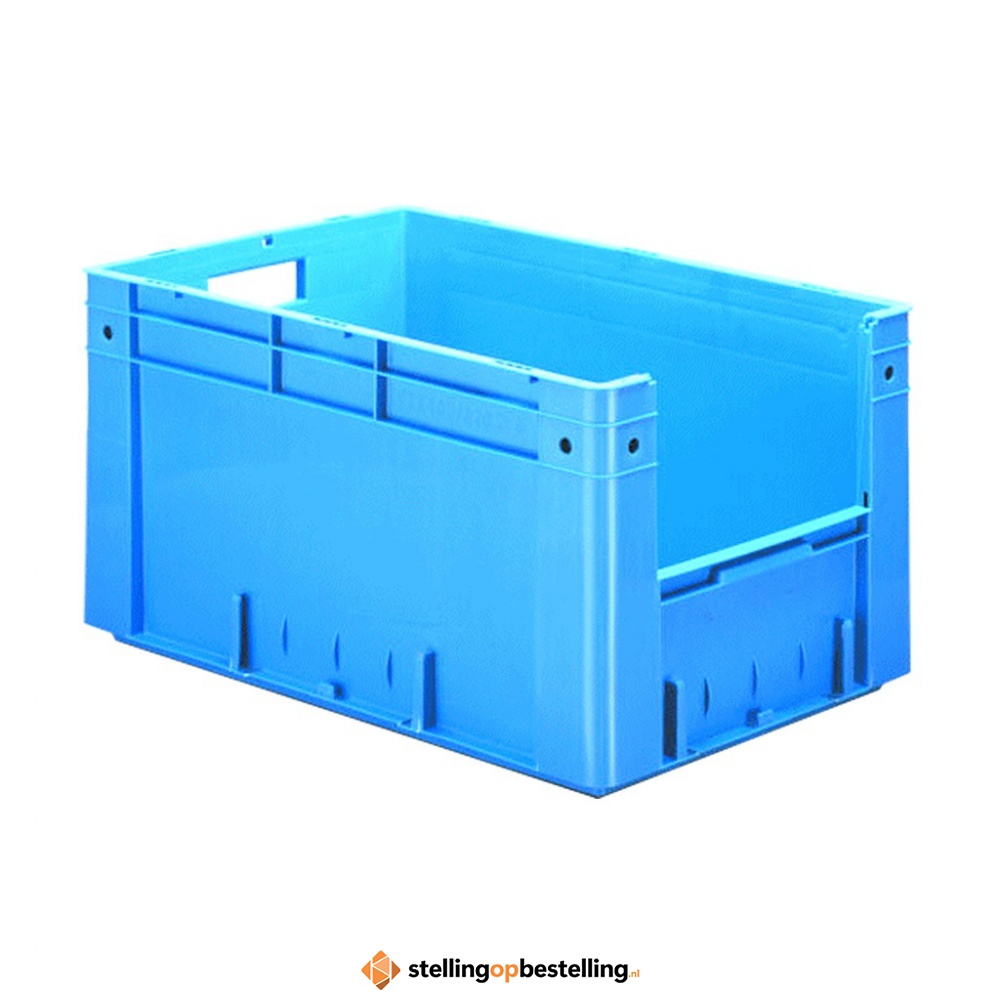 Zware transportkrat Euronorm plastic bak, krat VTK4 600x400x320 blauw
