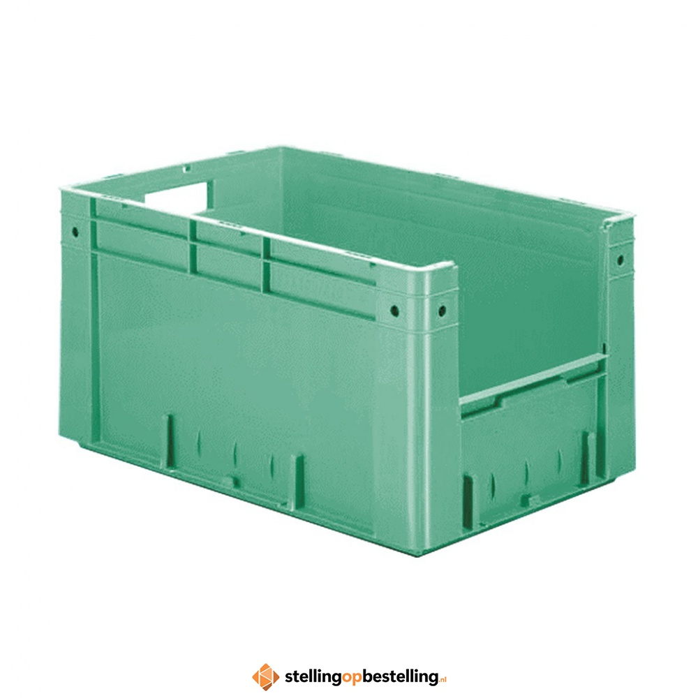 Zware transportkrat Euronorm plastic bak, krat VTK4 600x400x320 groen