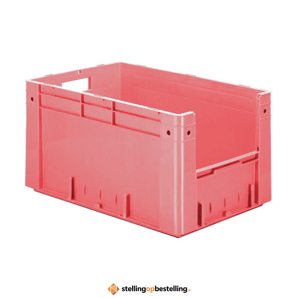 Zware transportkrat Euronorm plastic bak, krat VTK4 600x400x320 rood