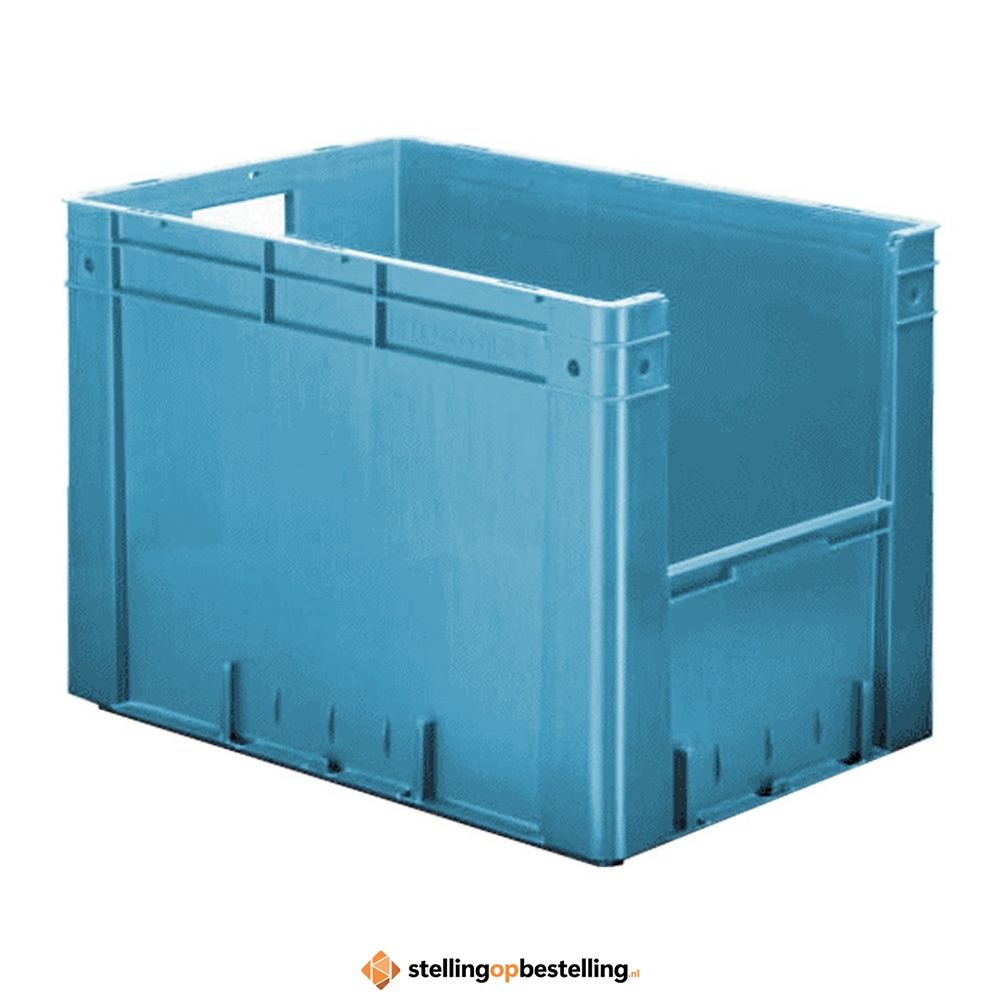 Zware transportkrat Euronorm plastic bak, krat VTK4 600x400x420 blauw