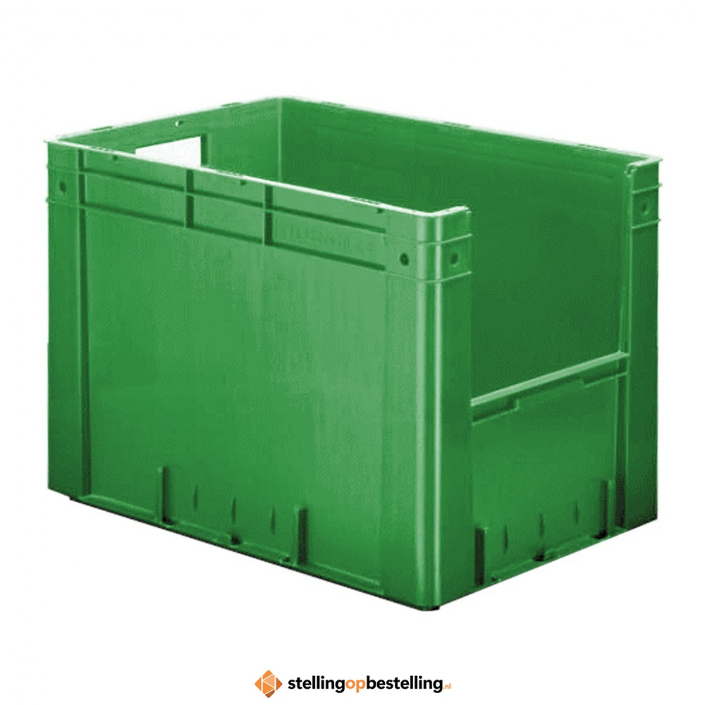 Zware transportkrat Euronorm plastic bak, krat VTK4 600x400x420 groen